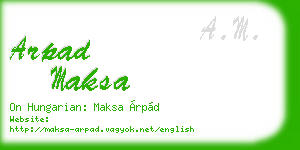 arpad maksa business card